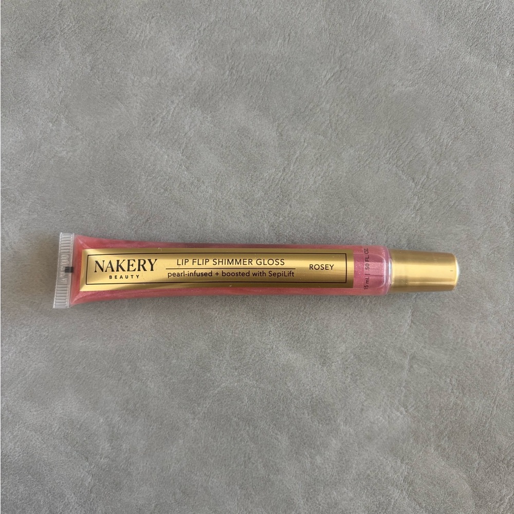 Nakery Lip Flip Shimmer Peptide Gloss - Rosey Pink